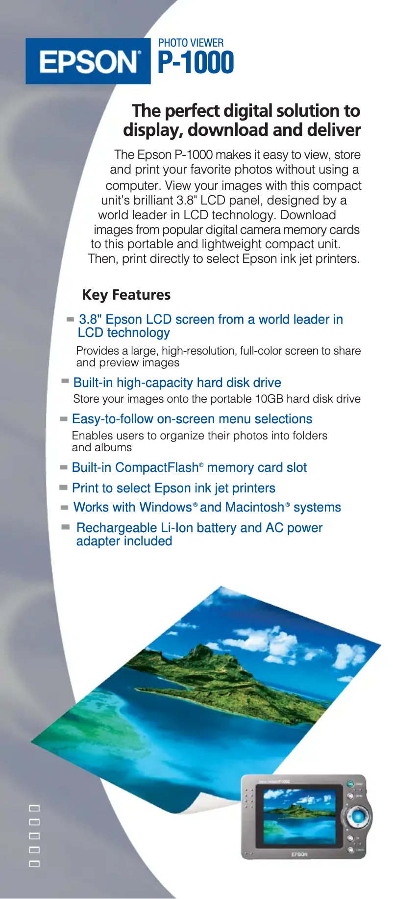 Image de la première page du manuel de l'appareil P-1000