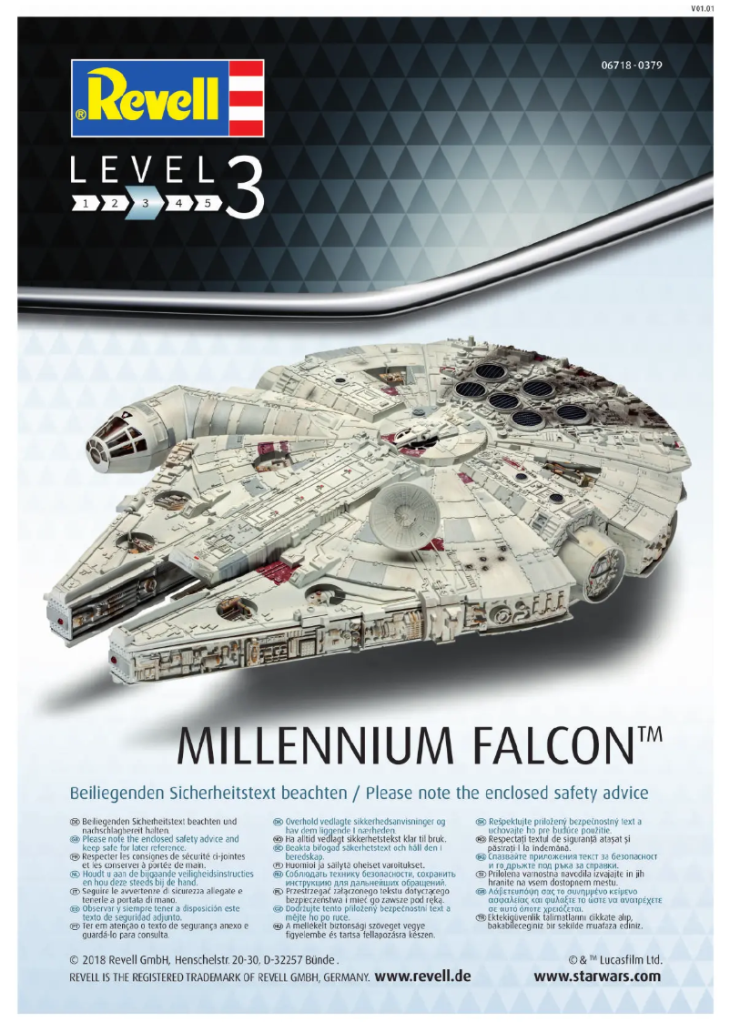 Page 1 de la notice Manuel utilisateur Revell Millennium Falcon