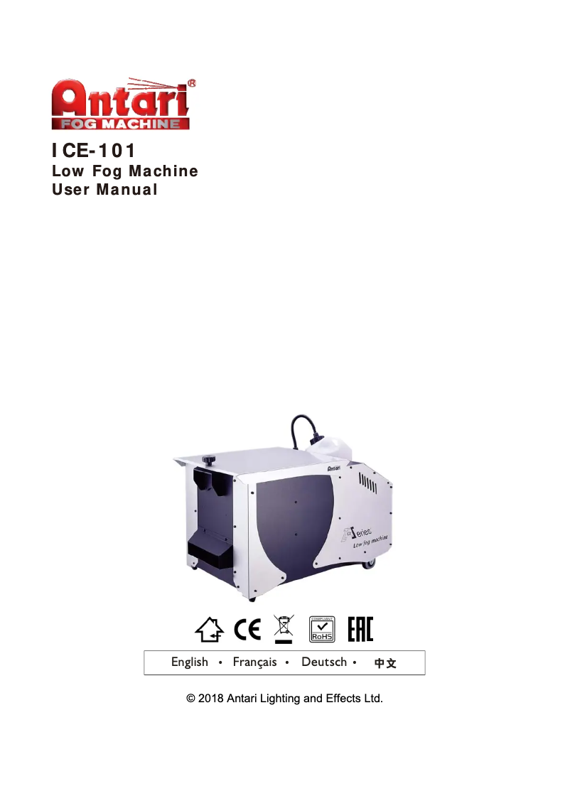 Image de la première page du manuel de l'appareil ICE-101