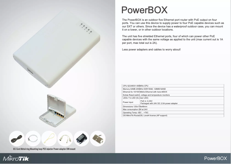 Page n°1 - Manuel utilisateur Mikrotik RB750P-PB