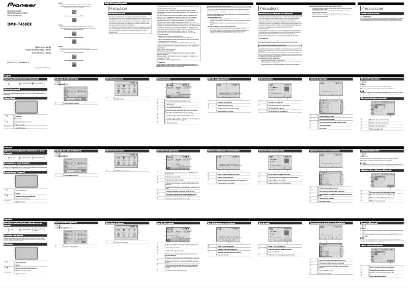 Page n°1 - Guide de démarrage rapide Pioneer DMH-T450EX