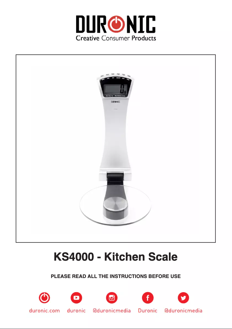 Page 1 de la notice Manuel utilisateur Duronic KS4000