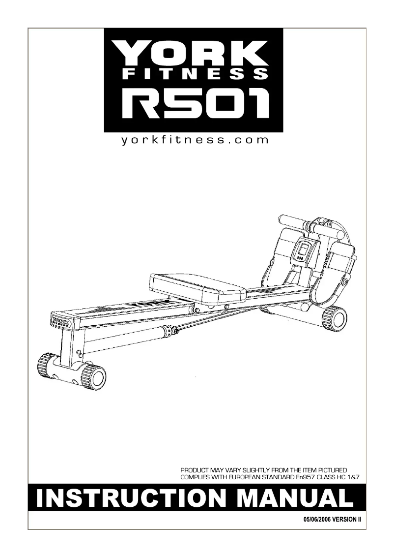 Page n°1 - Manuel utilisateur York Fitness R501