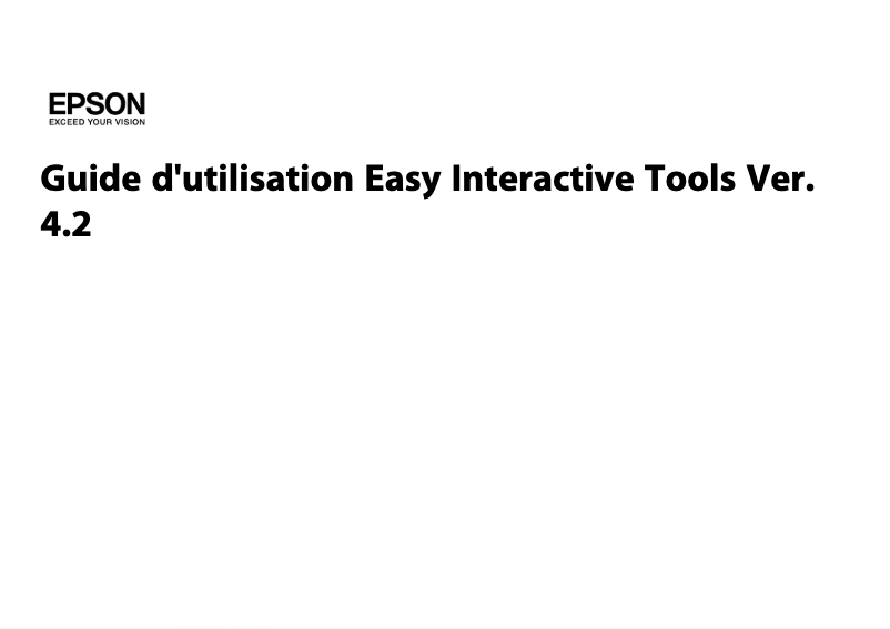 Page n°1 - Manuel utilisateur Epson EB-1400Wi