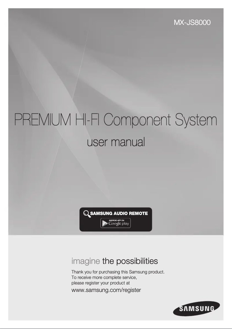 Page 1 de la notice Manuel utilisateur Samsung MX-JS8000