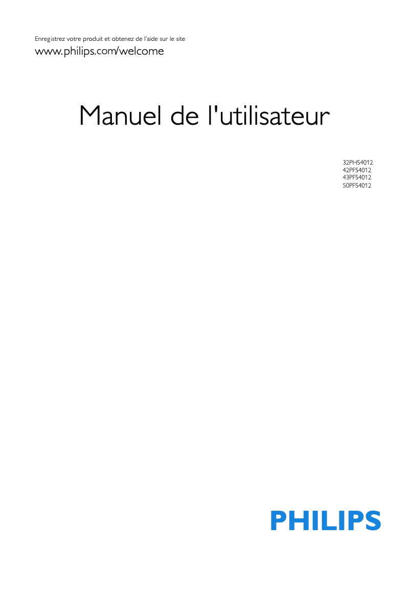 Page 1 de la notice Manuel utilisateur Philips 4000 series 32PHS4012