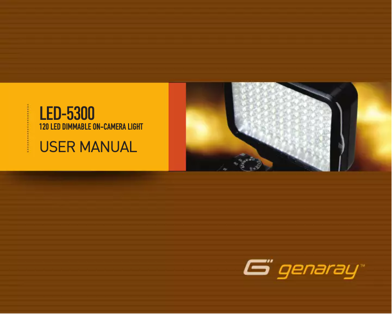 Page n°1 - Manuel utilisateur Genaray LED-5300