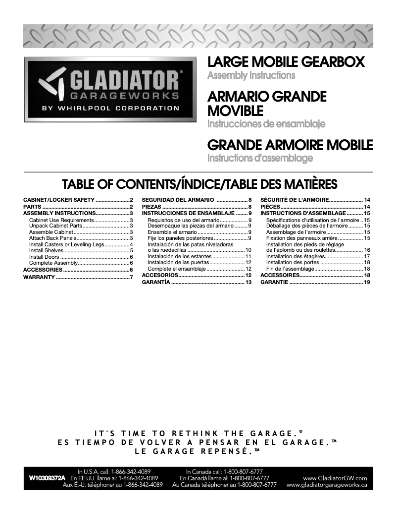 Image de la première page du manuel de l'appareil GALG36CKXG