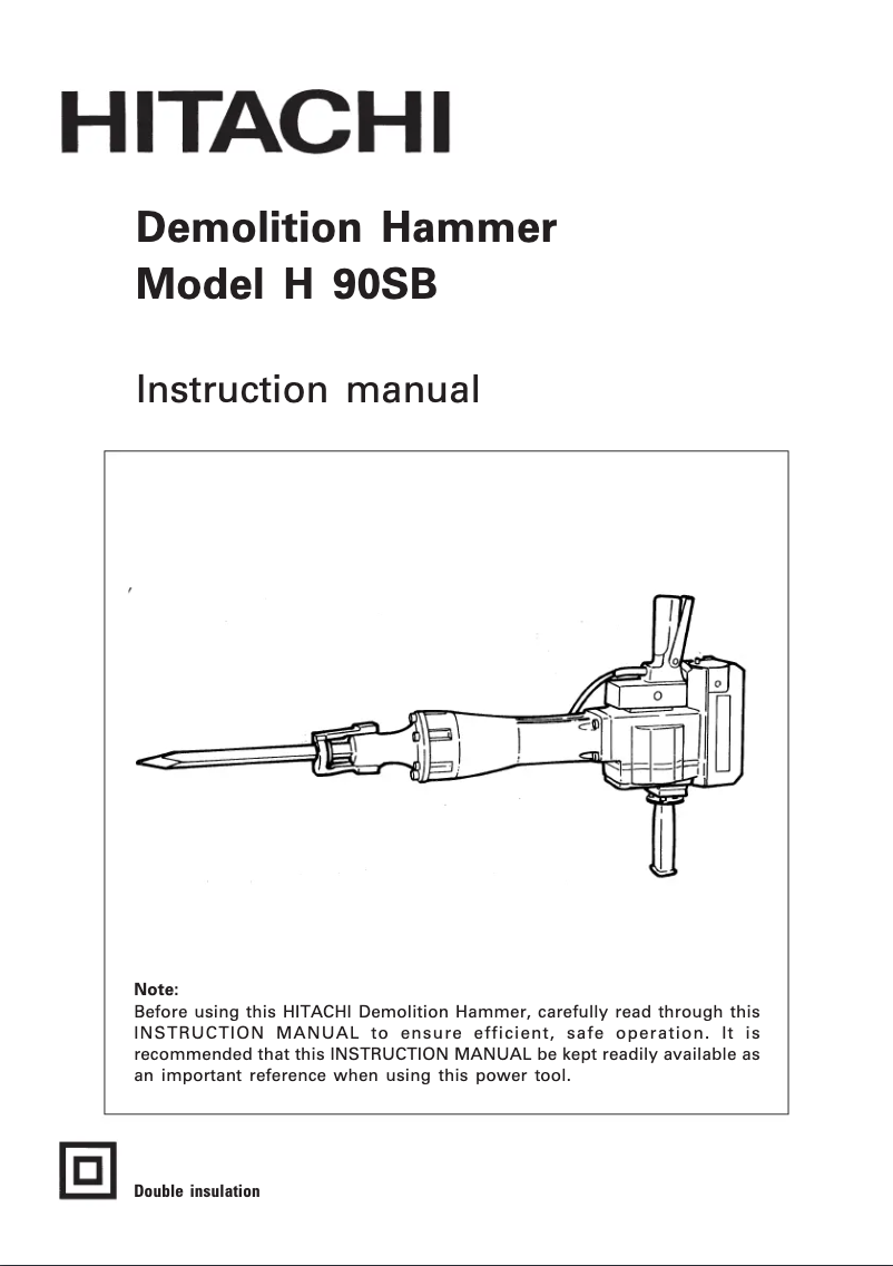 Page n°1 - Manuel utilisateur Hitachi H 90SB