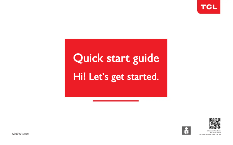 Page 1 de la notice Guide de démarrage rapide TCL 85A300W