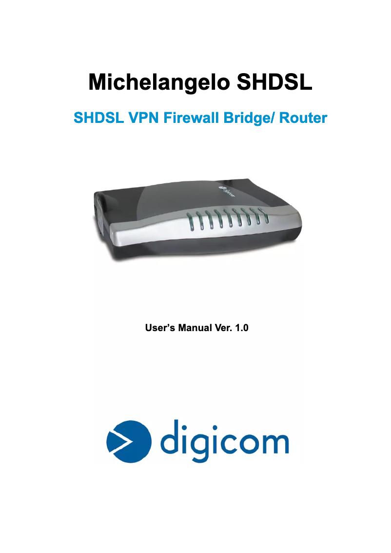 Page n°1 - Manuel utilisateur Digicom Michelangelo SHDSL