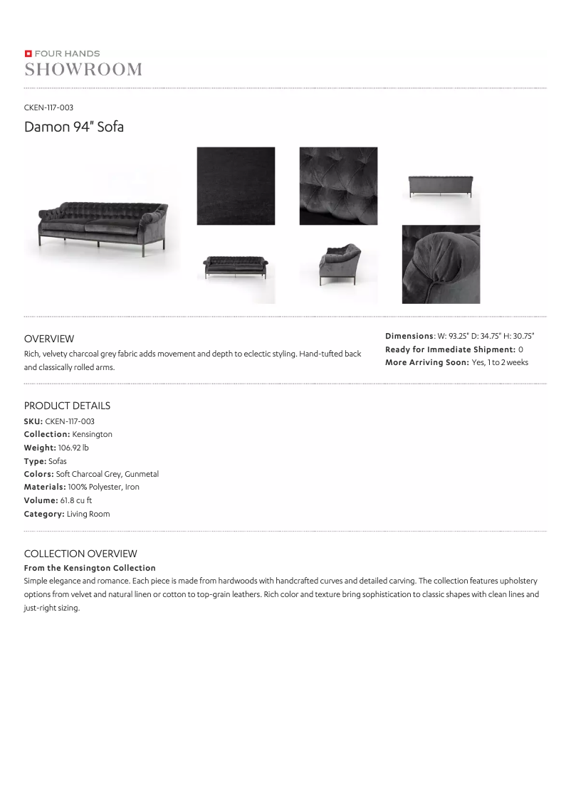 Page 1 de la notice Manuel utilisateur Four Hands CKEN-117-003