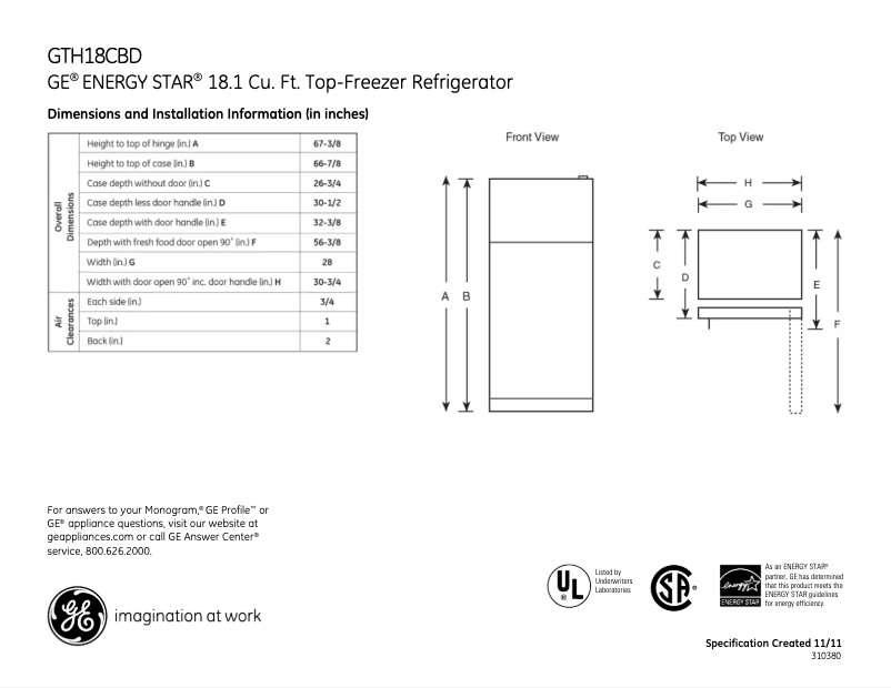 Imagen de la primera página del manual del dispositivo GTH18CBDRBB