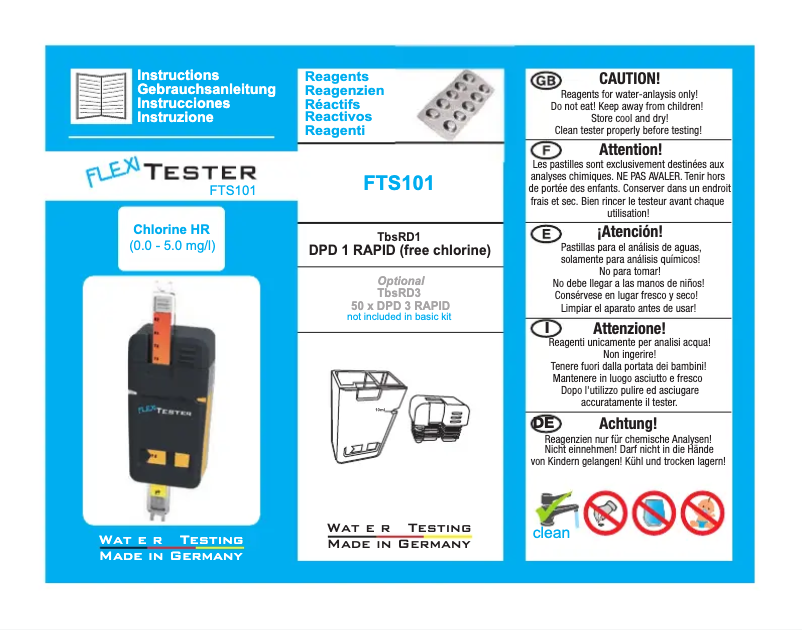Page n°1 - Manuel utilisateur Water-i.d. FlexiTester FTS101