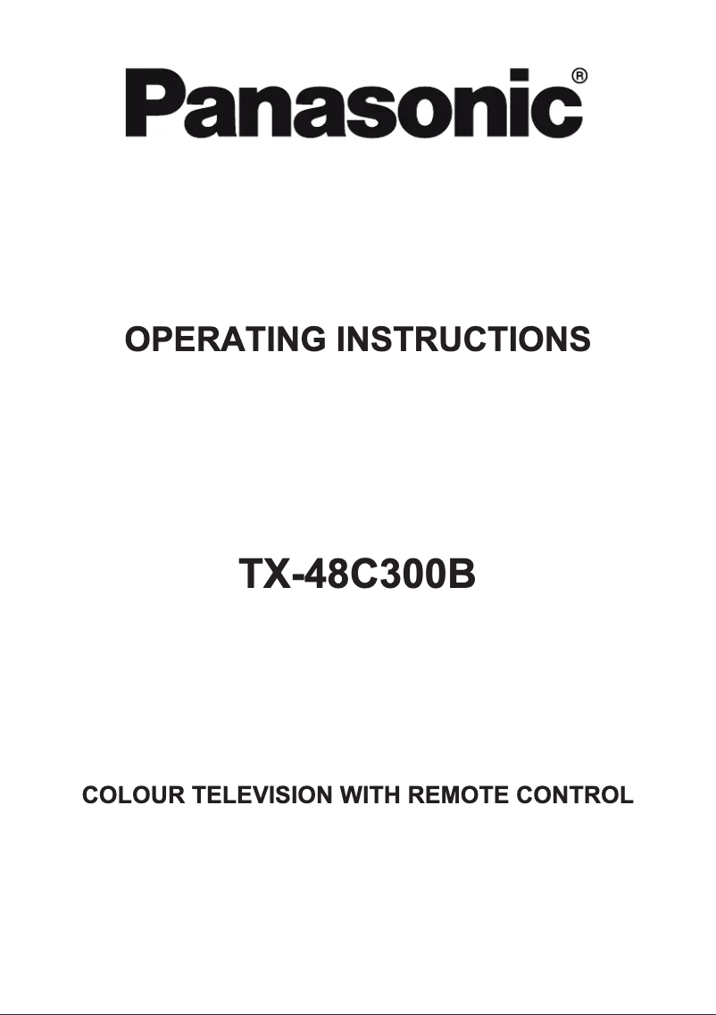 Página 1 del manual Manual de usuario Panasonic Viera TX-48C300B