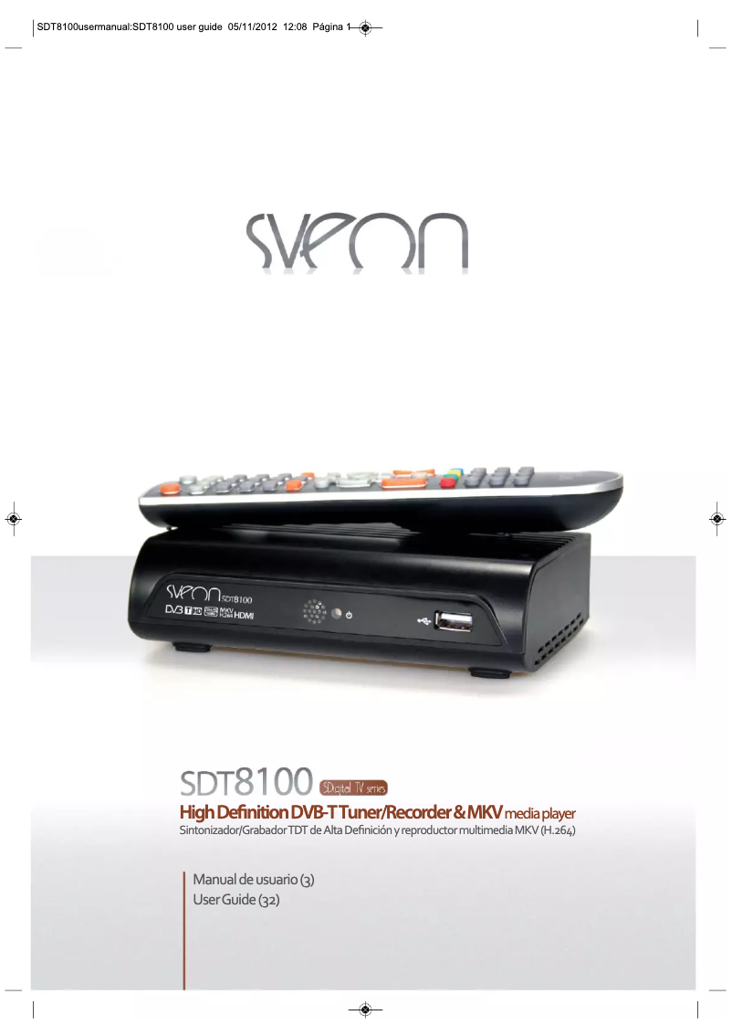 Image de la première page du manuel de l'appareil SDT8100