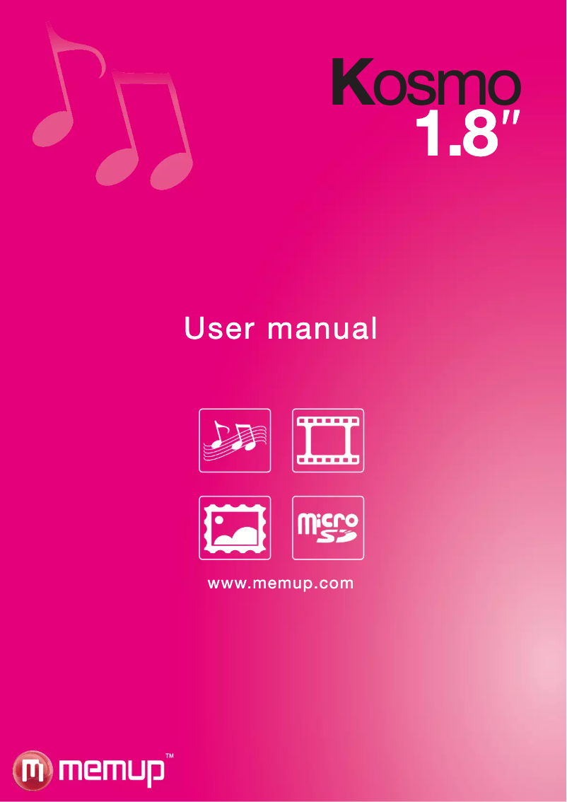 Page 1 de la notice Manuel utilisateur Memup Kosmo