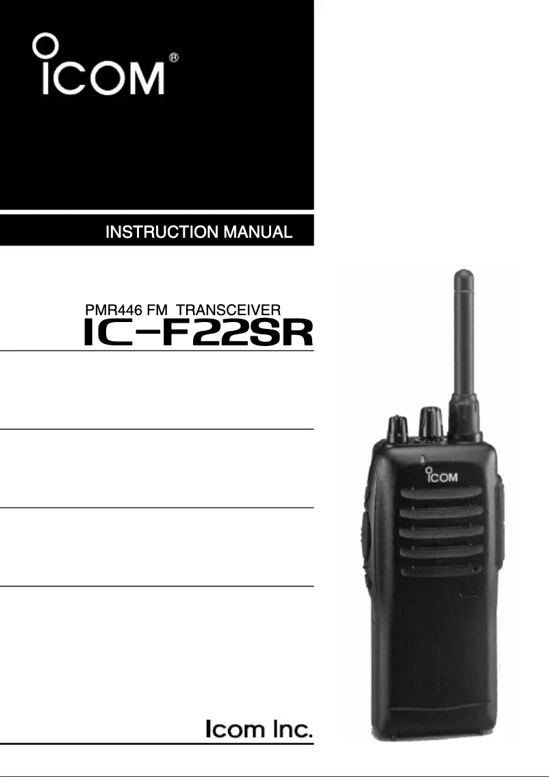 Page n°1 - Manuel utilisateur ICOM IC-F22SR
