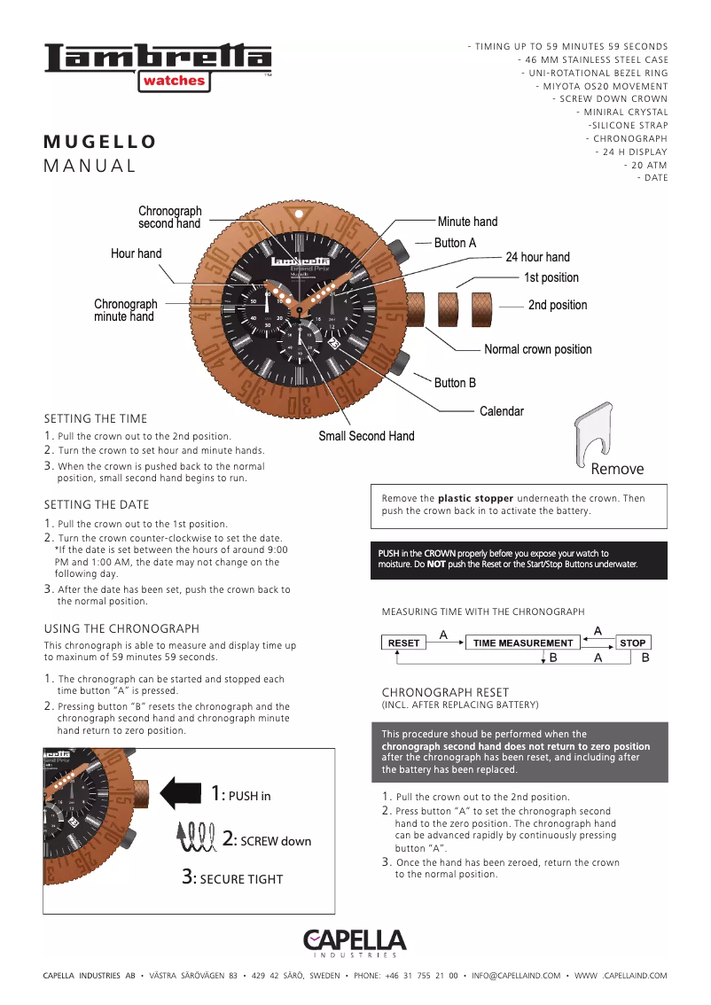 Page 1 of the manual User Manual Lambretta Mugello