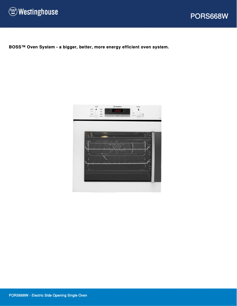 Page 1 de la notice Fiche technique Westinghouse PORS668W