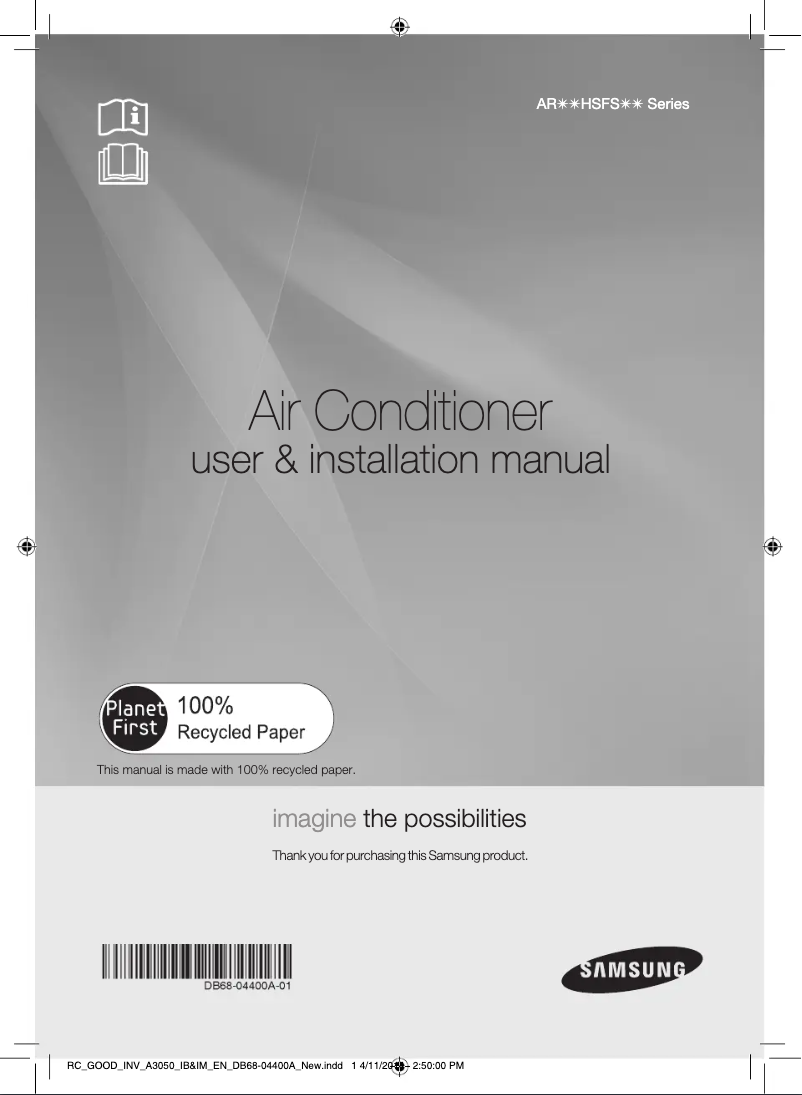 Page 1 de la notice Manuel utilisateur Samsung AR12HSFSDWKNJO