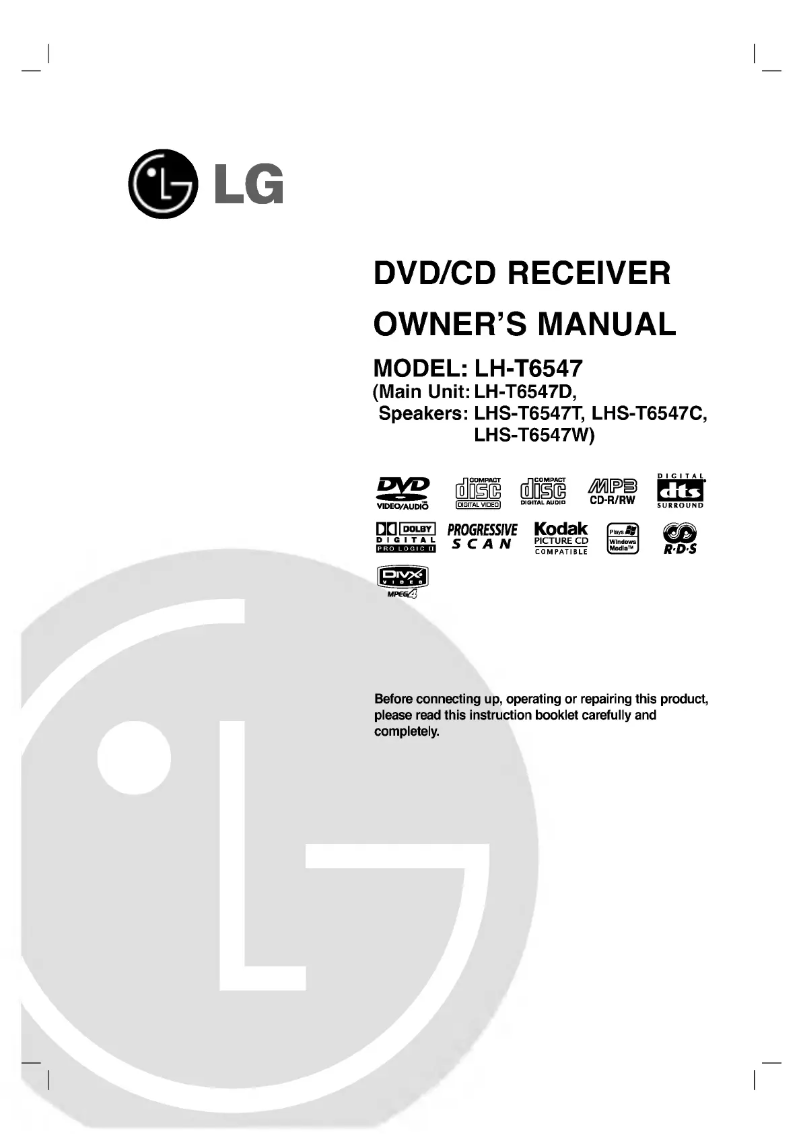 Page n°1 - Manuel utilisateur LG LH-T6547
