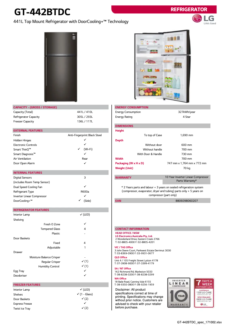 Image de la première page du manuel de l'appareil GT-442BTDC