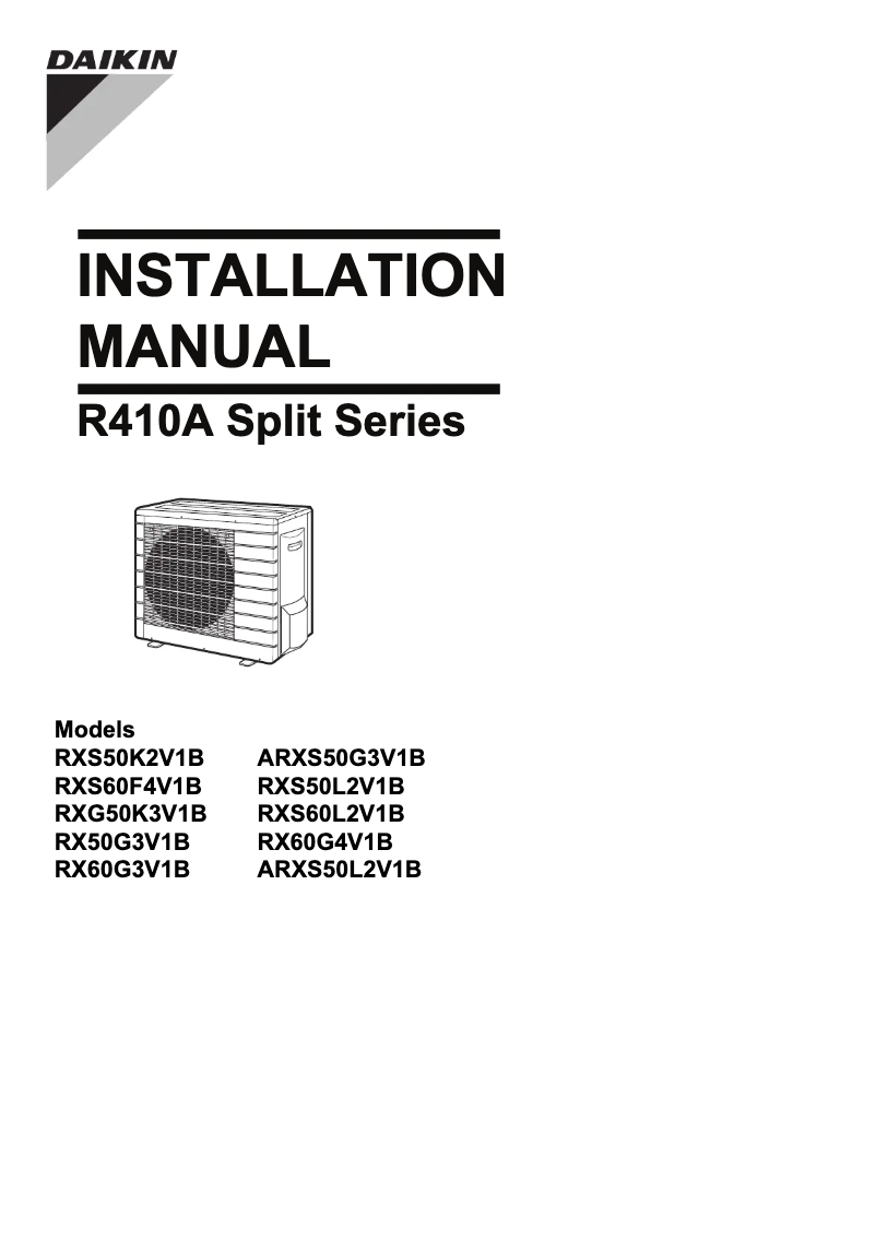 Page n°1 - Manuel utilisateur Daikin RXS35L2V1B