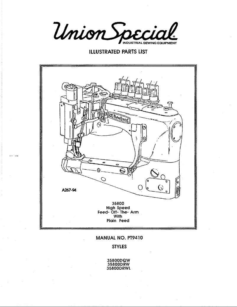 Page 1 de la notice Manuel utilisateur Union Special 35800DQW