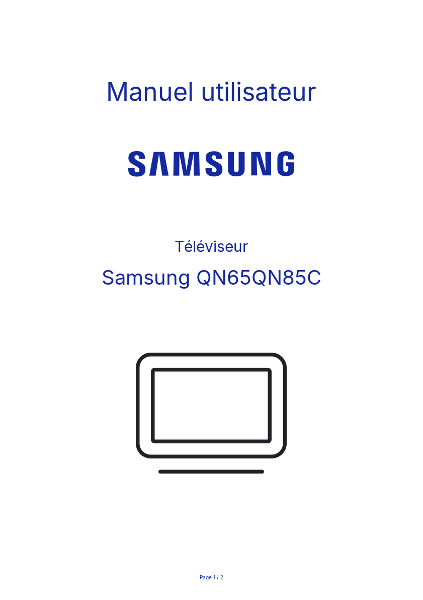 Page n°1 - Manuel utilisateur Samsung QN65QN85C
