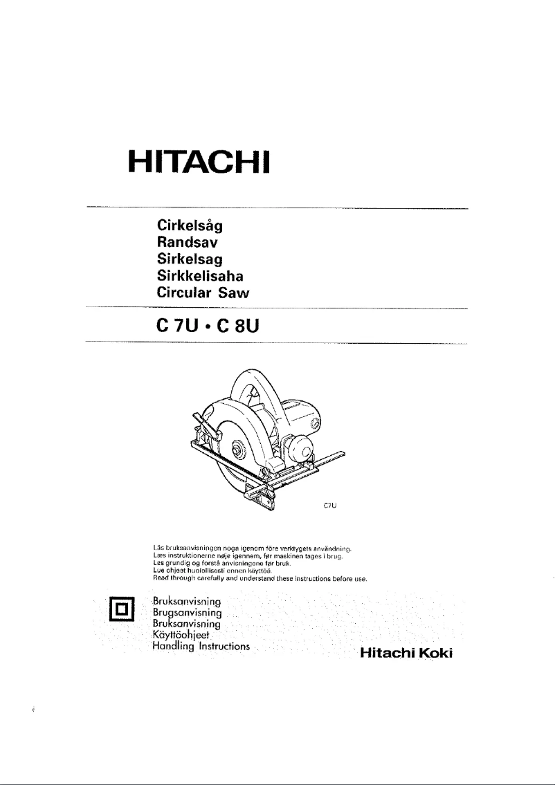 Page n°1 - Manuel utilisateur Hitachi C 8U