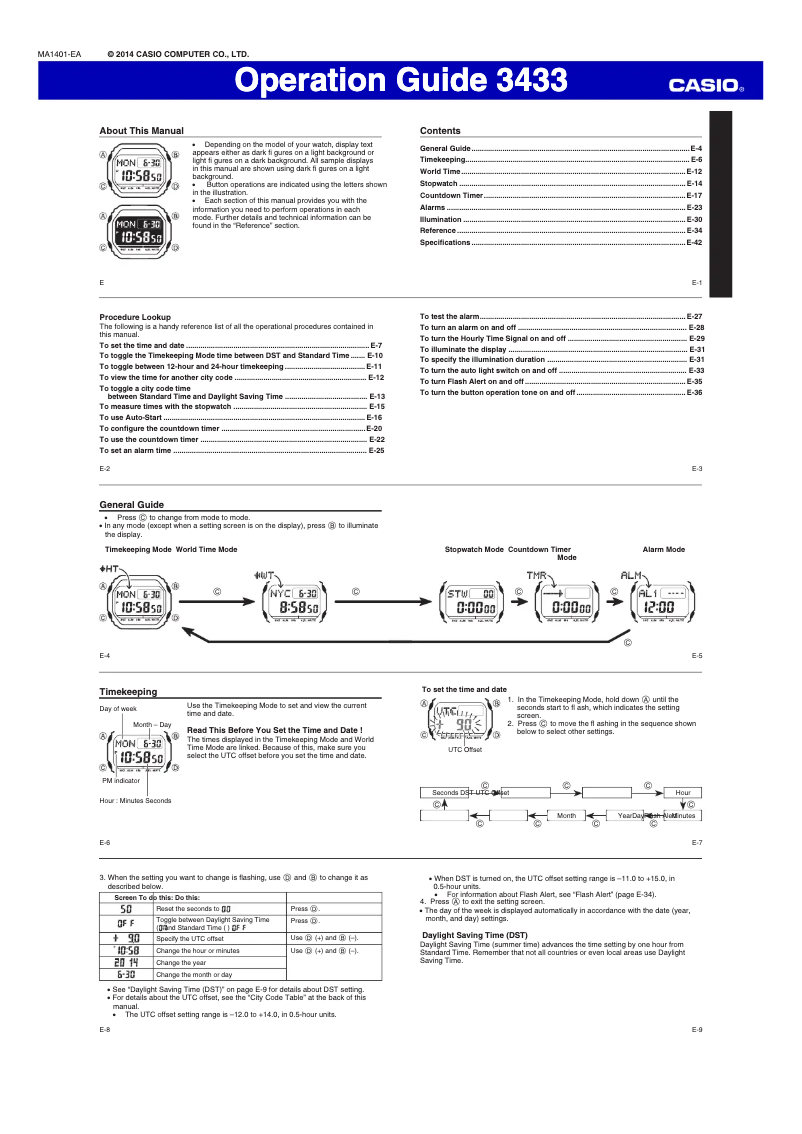 Page 1 de la notice Manuel utilisateur Casio G-Shock DW-D5500BB-1ER