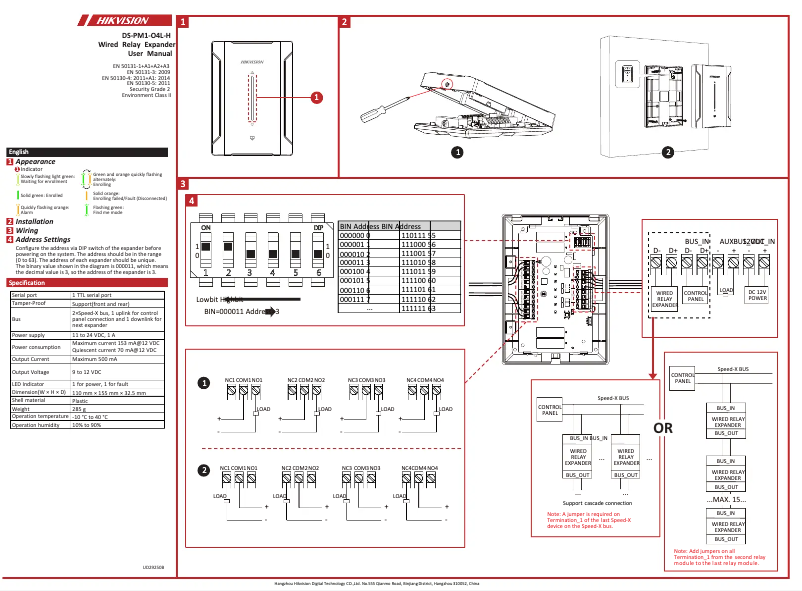 Image de la première page du manuel de l'appareil DS-PM1-O4L-H