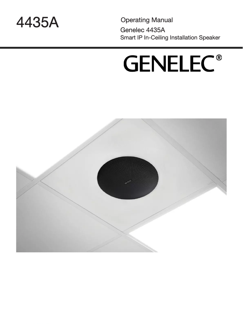 Page n°1 - Manuel utilisateur Genelec 4435A