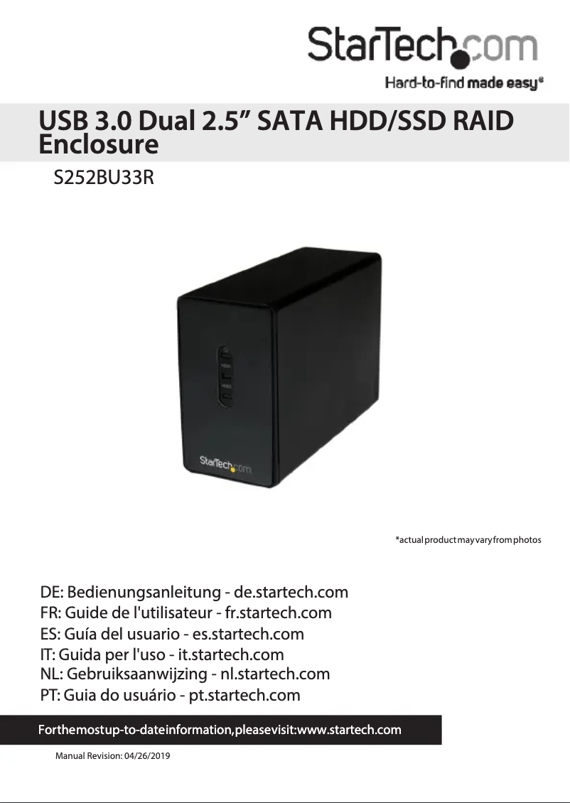 Page n°1 - Manuel utilisateur StarTech.com S252BU33R