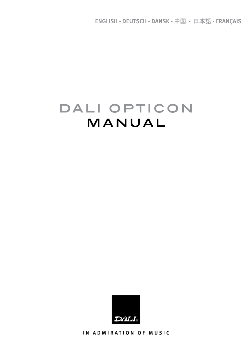 Page n°1 - Mode d'emploi Dali Opticon 1 MK2