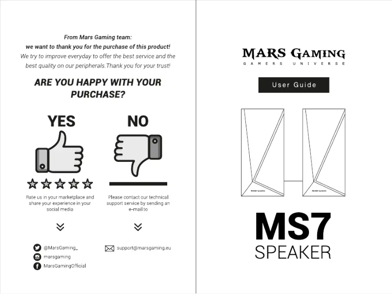 Page 1 de la notice Manuel utilisateur Mars Gaming MS7