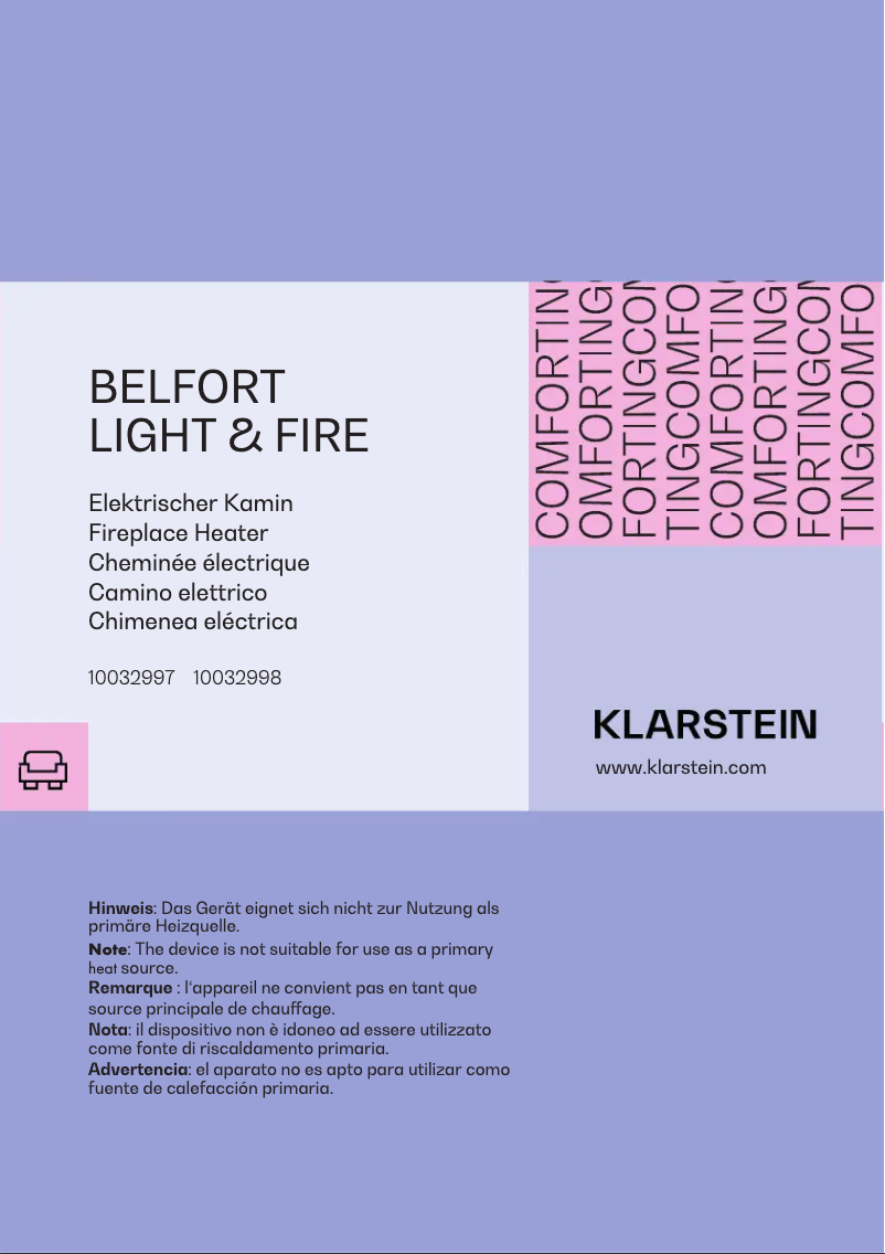 Page 1 de la notice Manuel utilisateur Klarstein Belfort Light & Fire