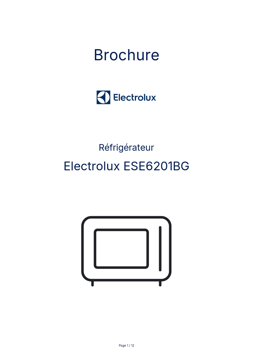 Image de la première page du manuel de l'appareil ESE6201BG