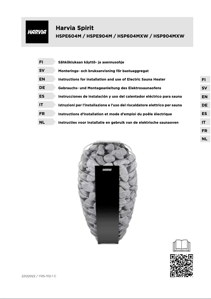 Page n°1 - Manuel utilisateur Harvia Spirit WX248