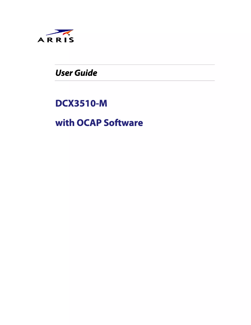 Page 1 de la notice Manuel utilisateur Arris Touchstone DCX3510-M