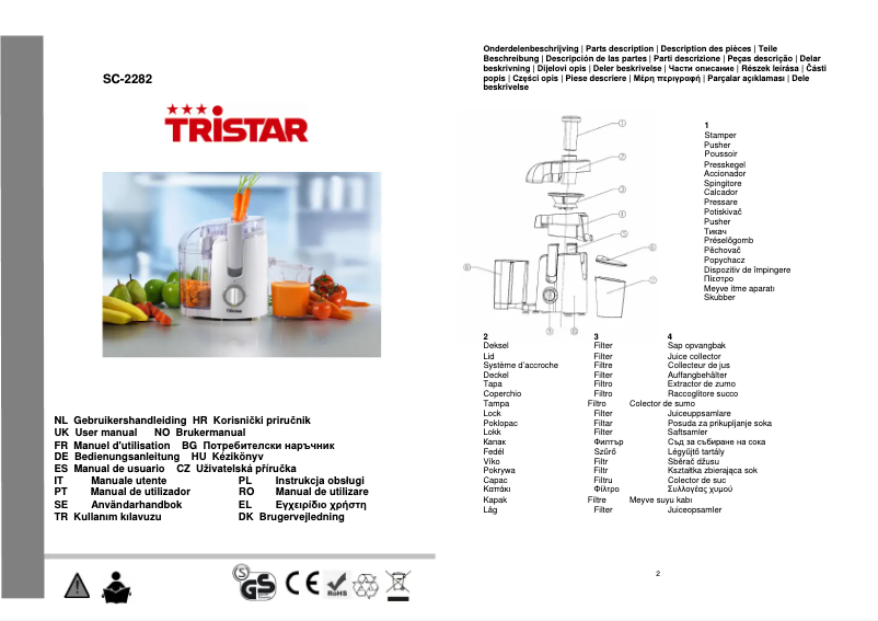 Image de la première page du manuel de l'appareil SC-2282