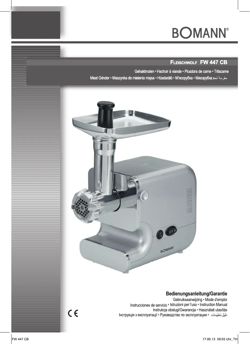 Page n°1 - Manuel utilisateur Bomann FW 447 CB