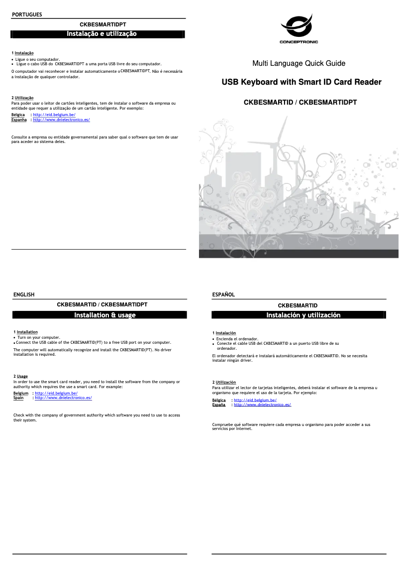 Page n°1 - Manuel utilisateur Conceptronic CKBESMARTIDPT