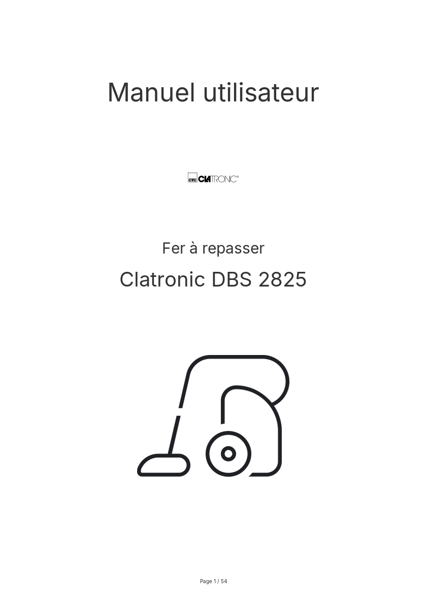 Image de la première page du manuel de l'appareil DBS 2825
