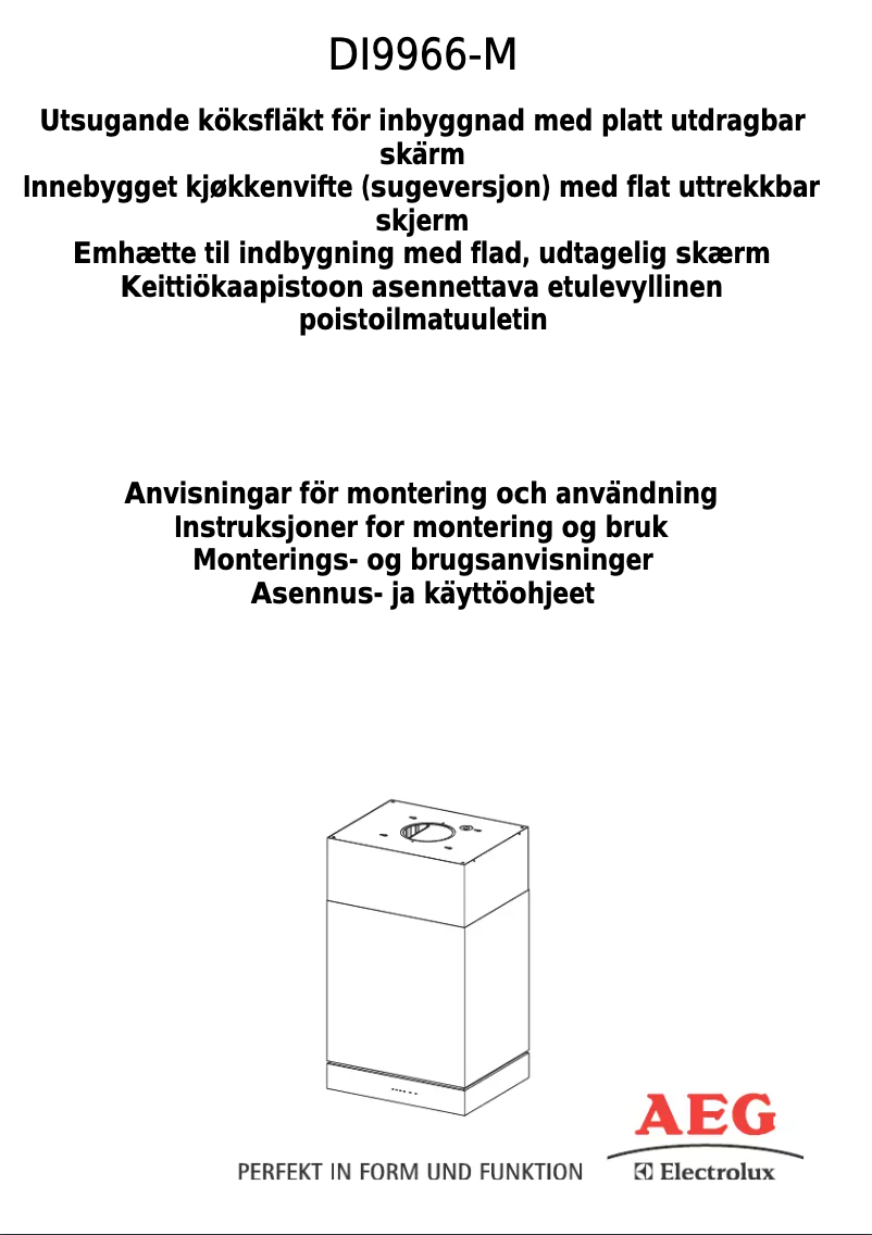 Page 1 de la notice Manuel utilisateur AEG DI9966-M