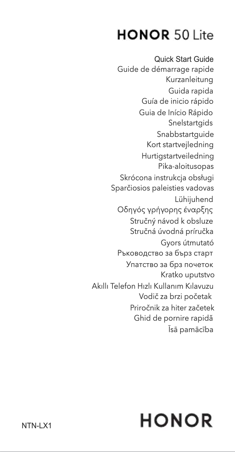 Page 1 de la notice Manuel utilisateur Honor 50 Lite