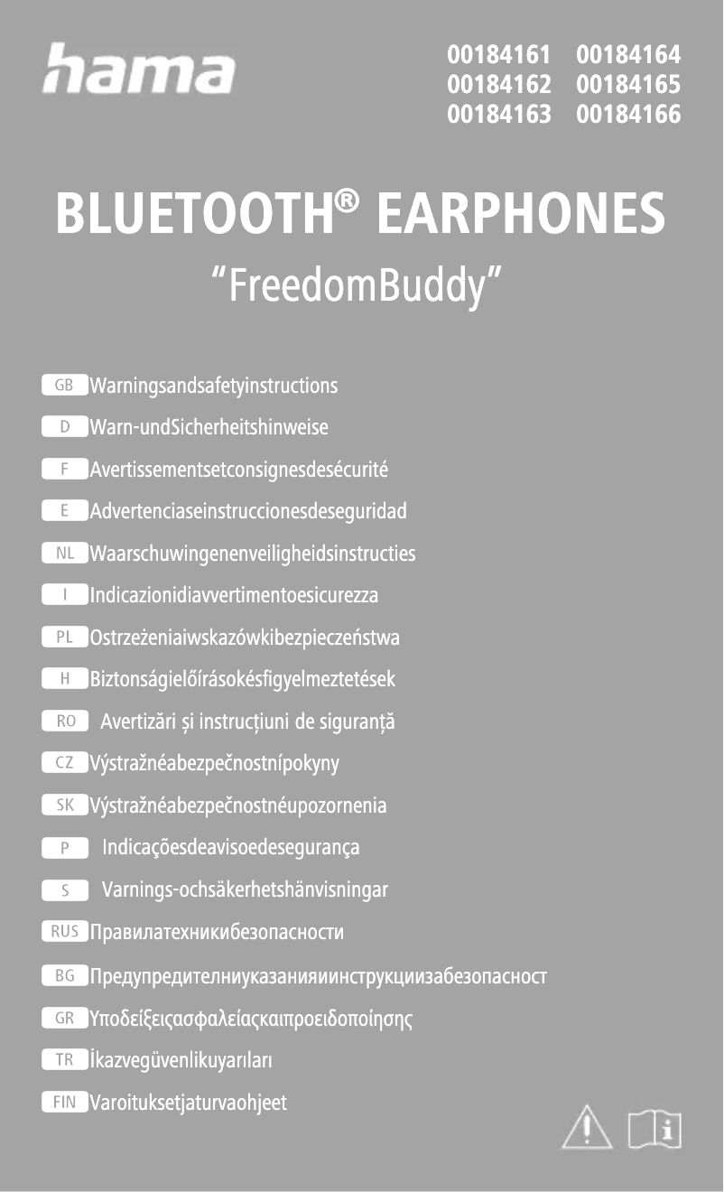 Page 1 de la notice Instructions de sécurité Hama Freedom Buddy