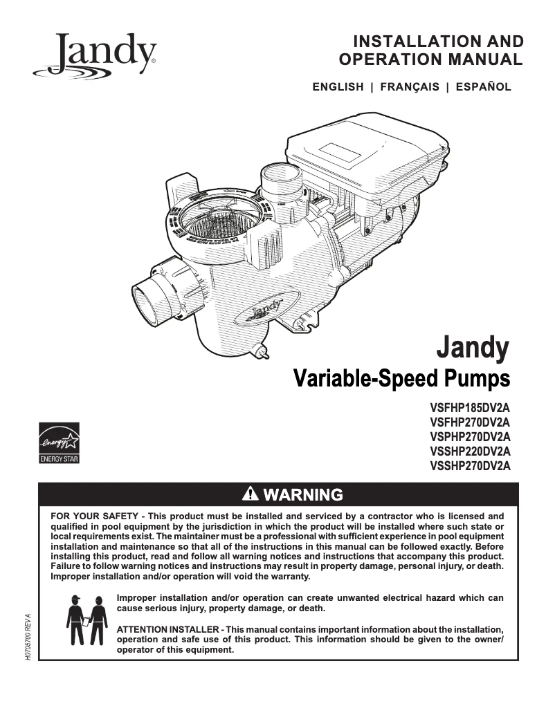 Page n°1 - Manuel utilisateur JANDY VSSHP220DV2A