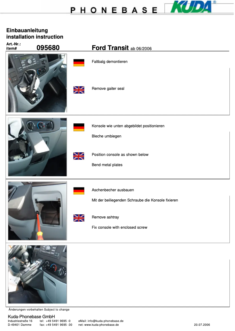 Page 1 de la notice Manuel utilisateur Kuda 095680